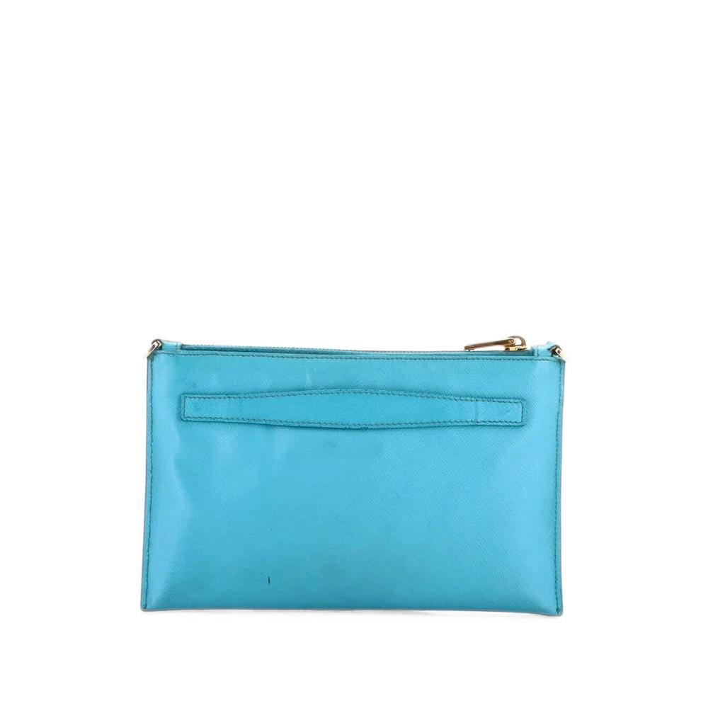 Zip Flat Shoulder Bag Saffiano Leather Small clutch bag 2