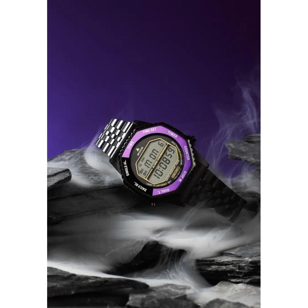 Seiko Rotocall Digital 145th Anniversary Limited Edition в цвете Эдо Пурпурный Черный с браслетом из нержавеющей стали HFL001P1 6