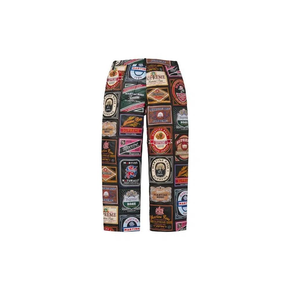 Джинсы Supreme x Martine Rose Patchwork Labels Leather 5-Pocket Jean «Multicolor» 2