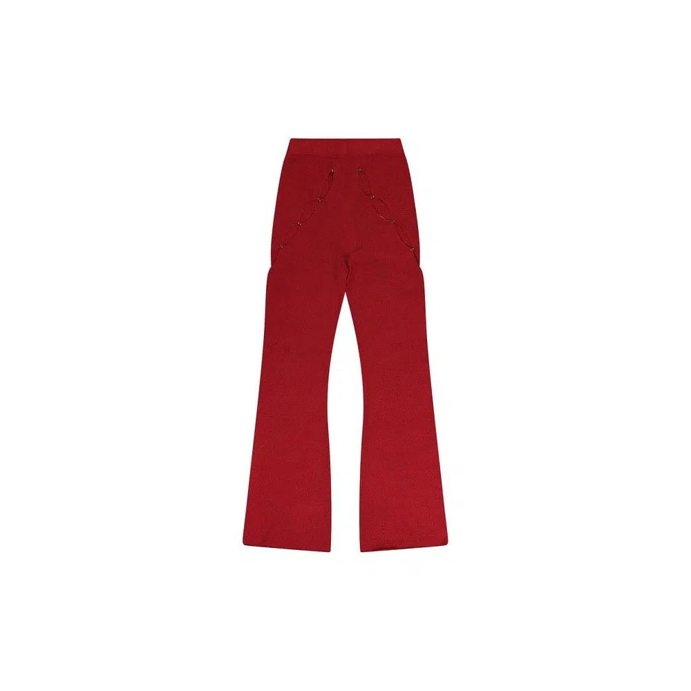 Rhude Вязаные прямые брюки 'Красный' 1
