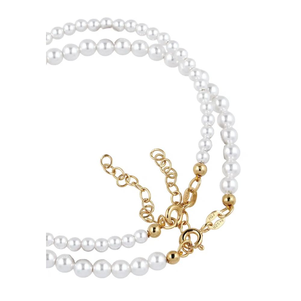 Двойной браслет с жемчугом Swarovski® – серебро с позолотой 6