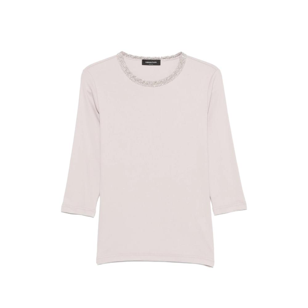 sequin-embellished three-quarter sleeve top 1