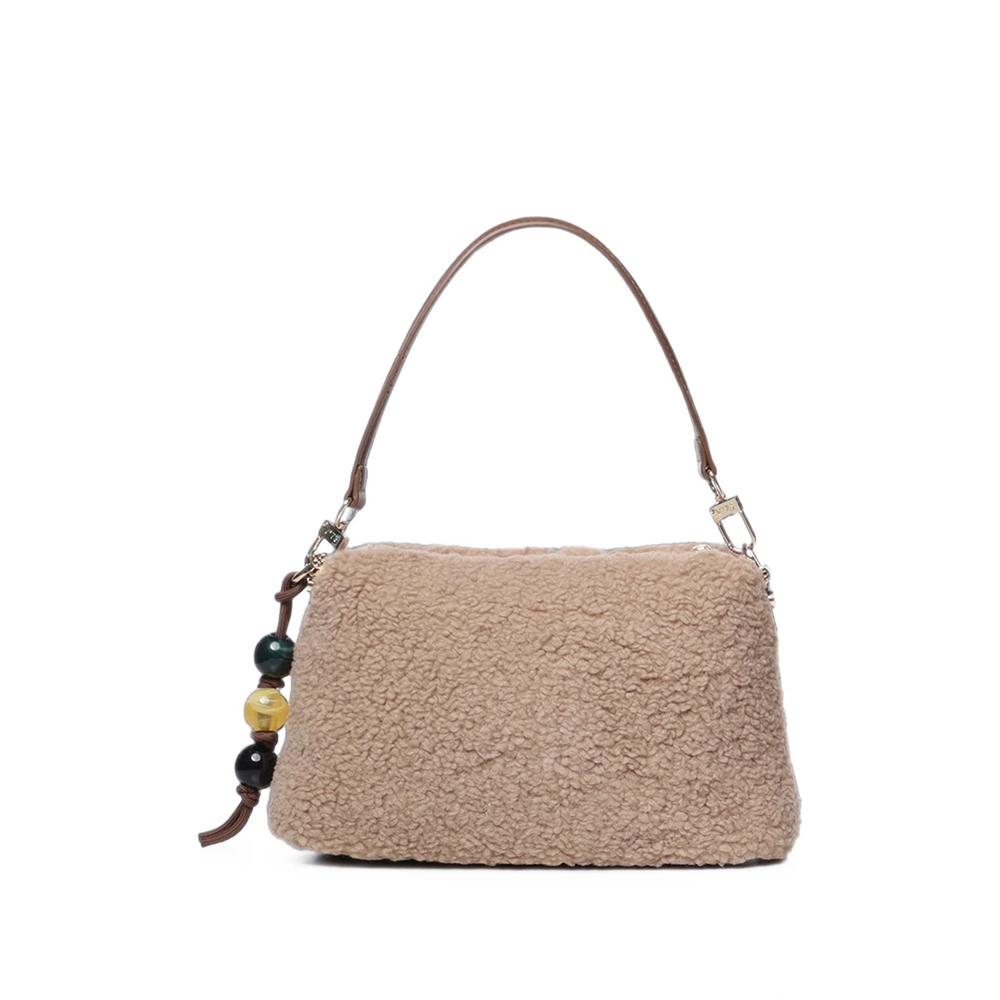 teddy-effect embroidered shoulder bag 2