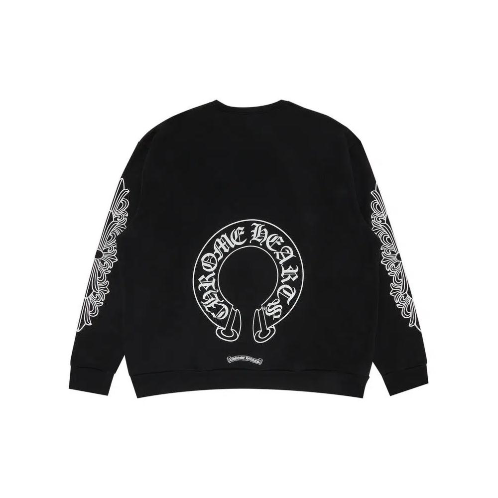 Свитеры Chrome Hearts Horseshoe Logo Crewneck Sweatshirt 'Черный' 2