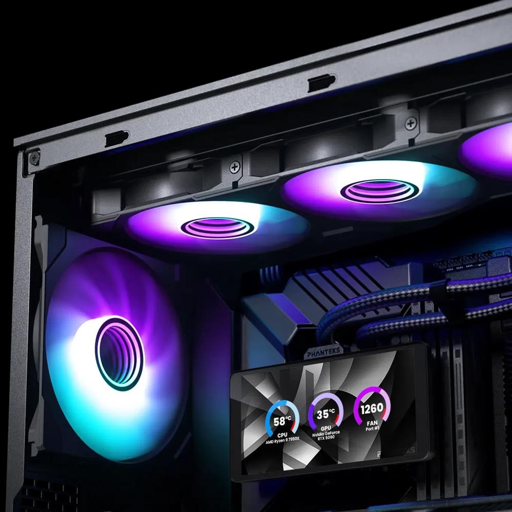 Phanteks GLACIER ONE 360M25 LCD D-RGB 360mm жидкостный охладитель - Black черный 5