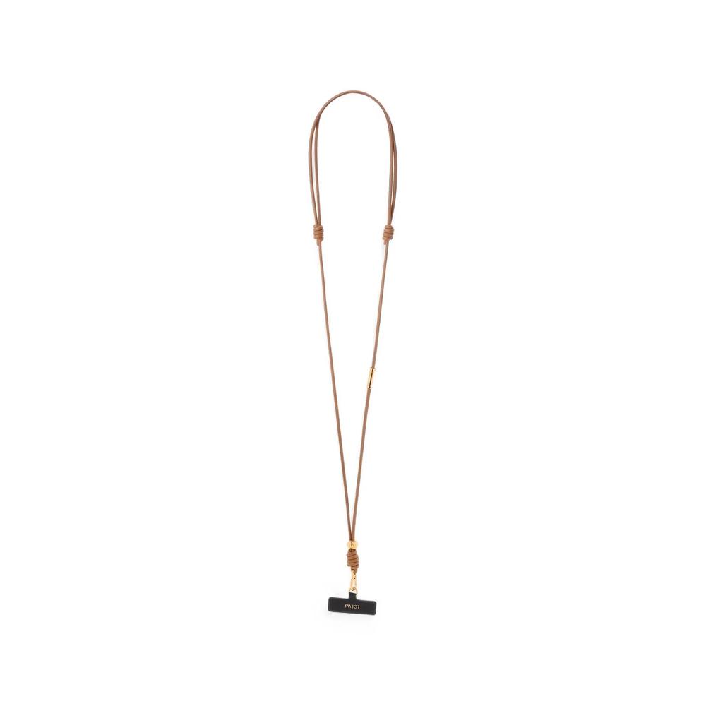 Anagram-debossed leather phone strap 1