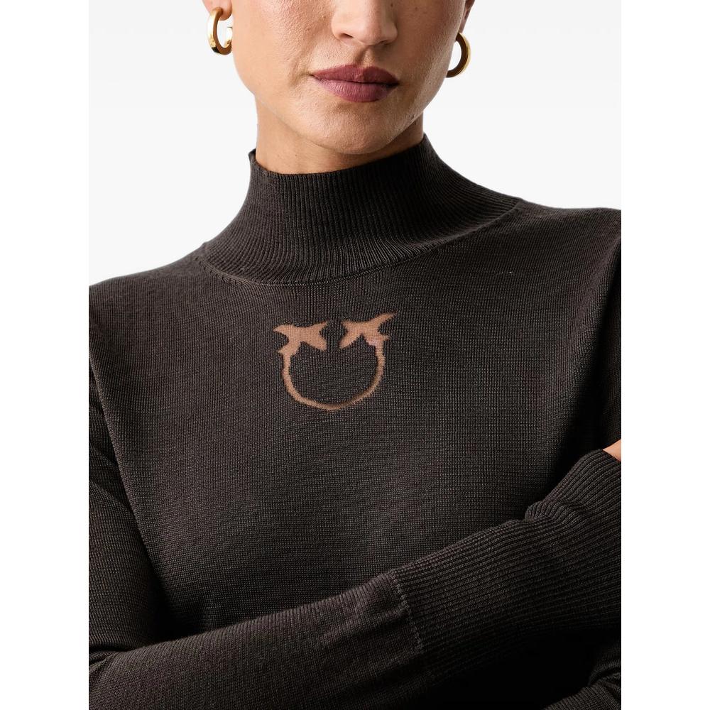 Love Birds-motif mock-neck sweater 4