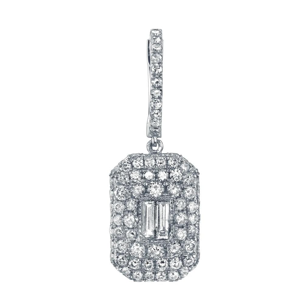 Серьги-подвески из белого золота с бриллиантами 2
