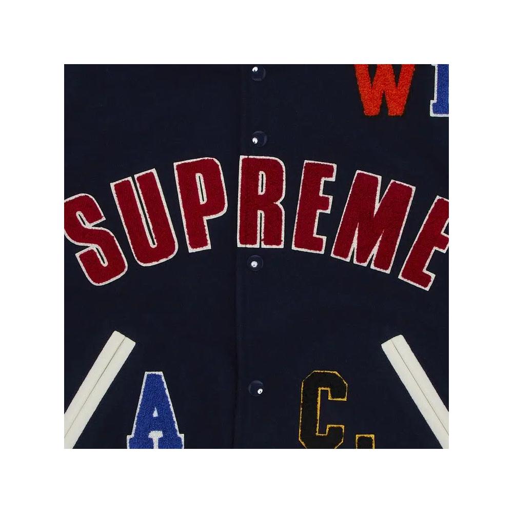 Варсити-куртки Supreme Praises Varsity Jacket 'Navy' 3