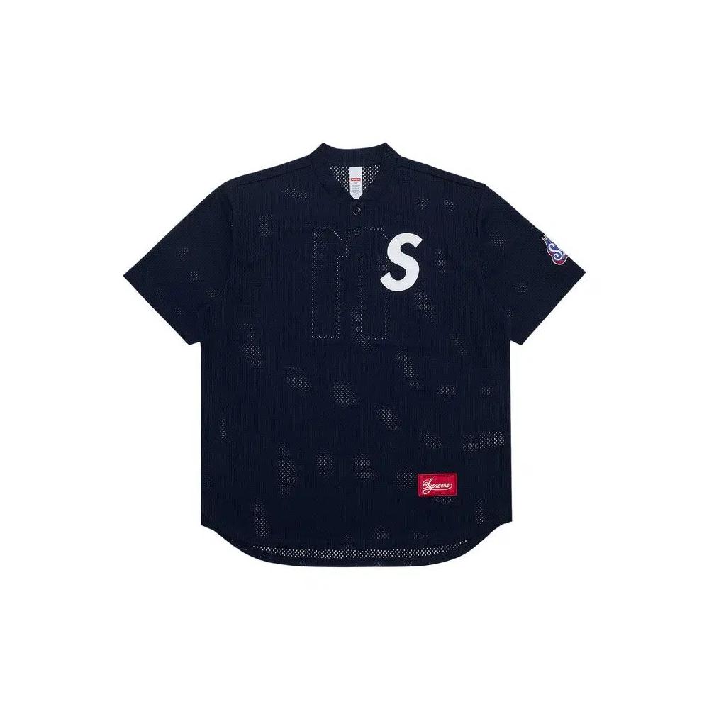 Джерси Supreme S Logo Baseball Henley 'Темно-синий' 1