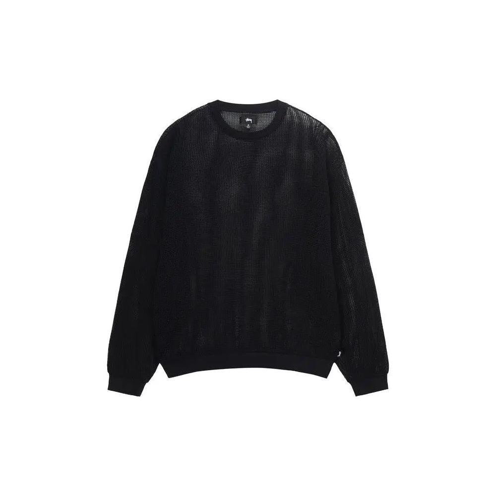Футболки Stussy Cotton Mesh Long-Sleeve Crew 'Black' 1