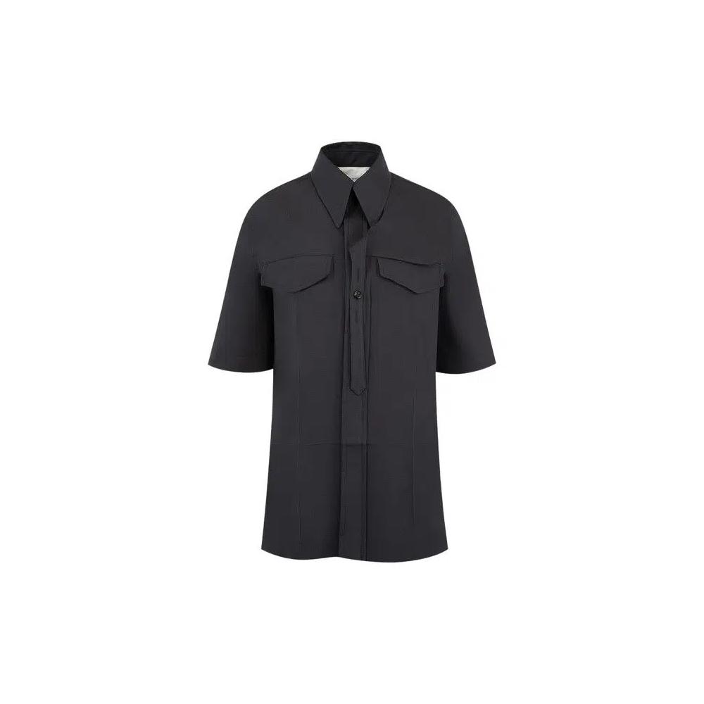 Блузы Bottega Veneta Wool Silk Toile Shirt 'Midnight Blue' 1
