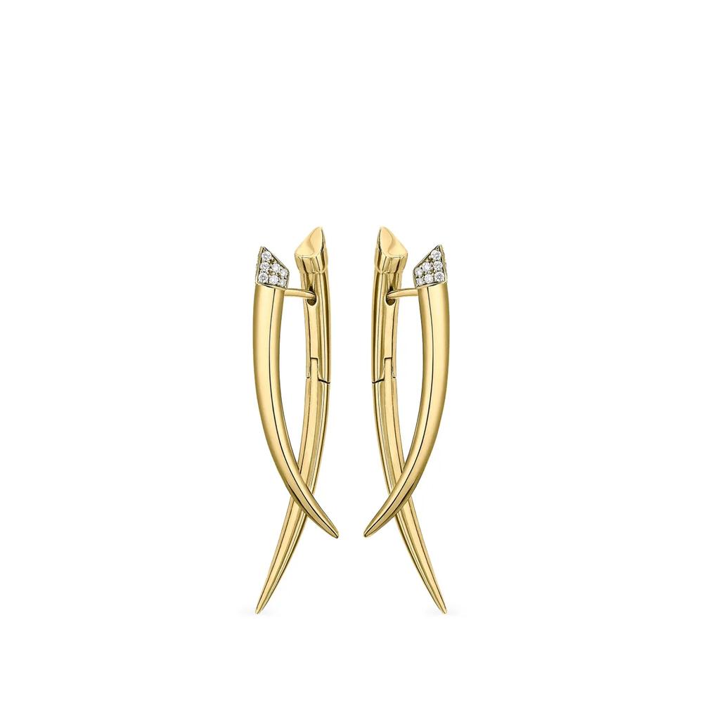 Sabre diamond crossover earrings 1