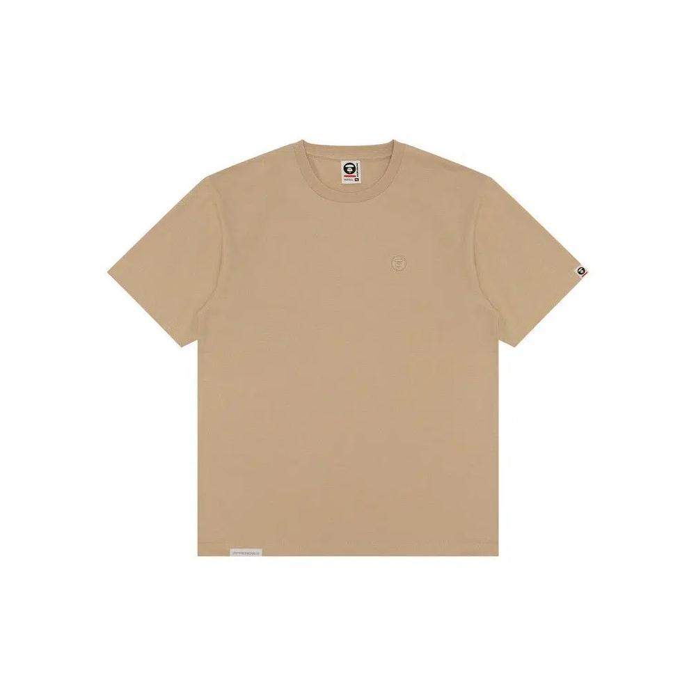 Футболки AAPE Moonface Embroidered Tee 'Khaki/Yellow' 1