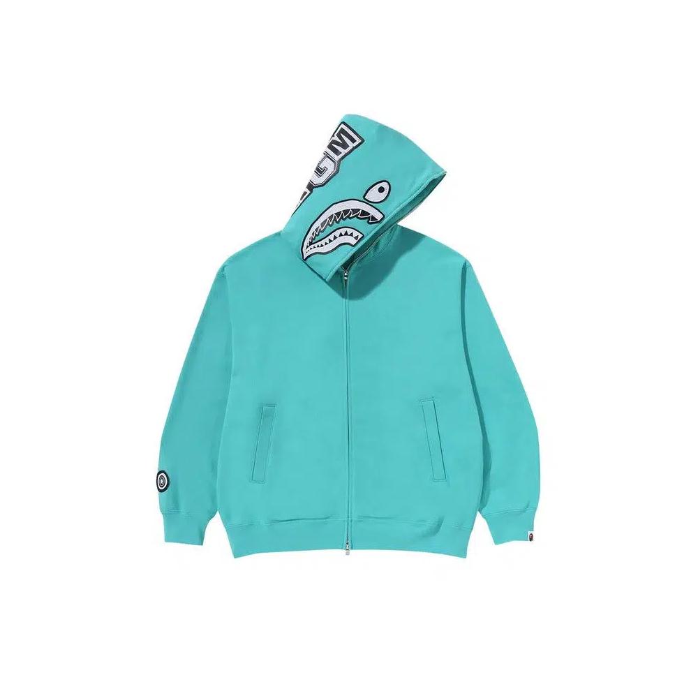 Толстовки на молнии BAPE Hand Drawn Face Relaxed Fit Shark Full Zip Hoodie 'Сакс' 1
