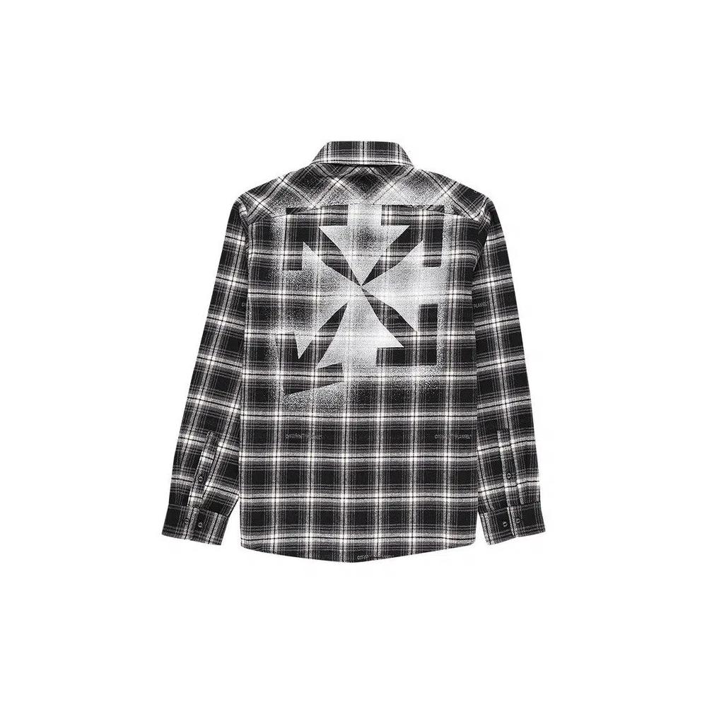 Фланелевые рубашки Off-White Stencil Flannel Checked Shirt 'Black' 2