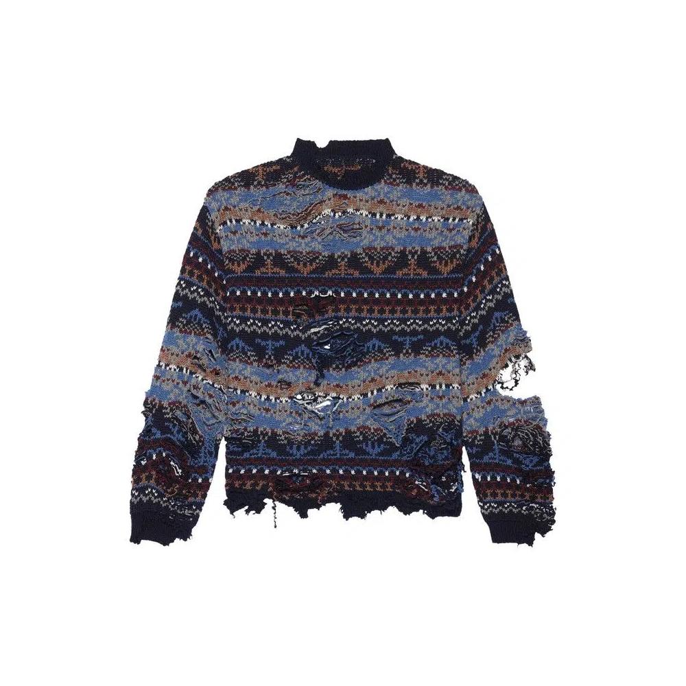 Трикотаж Balenciaga Ripped Sweater 'Navy/Multicolor' 1