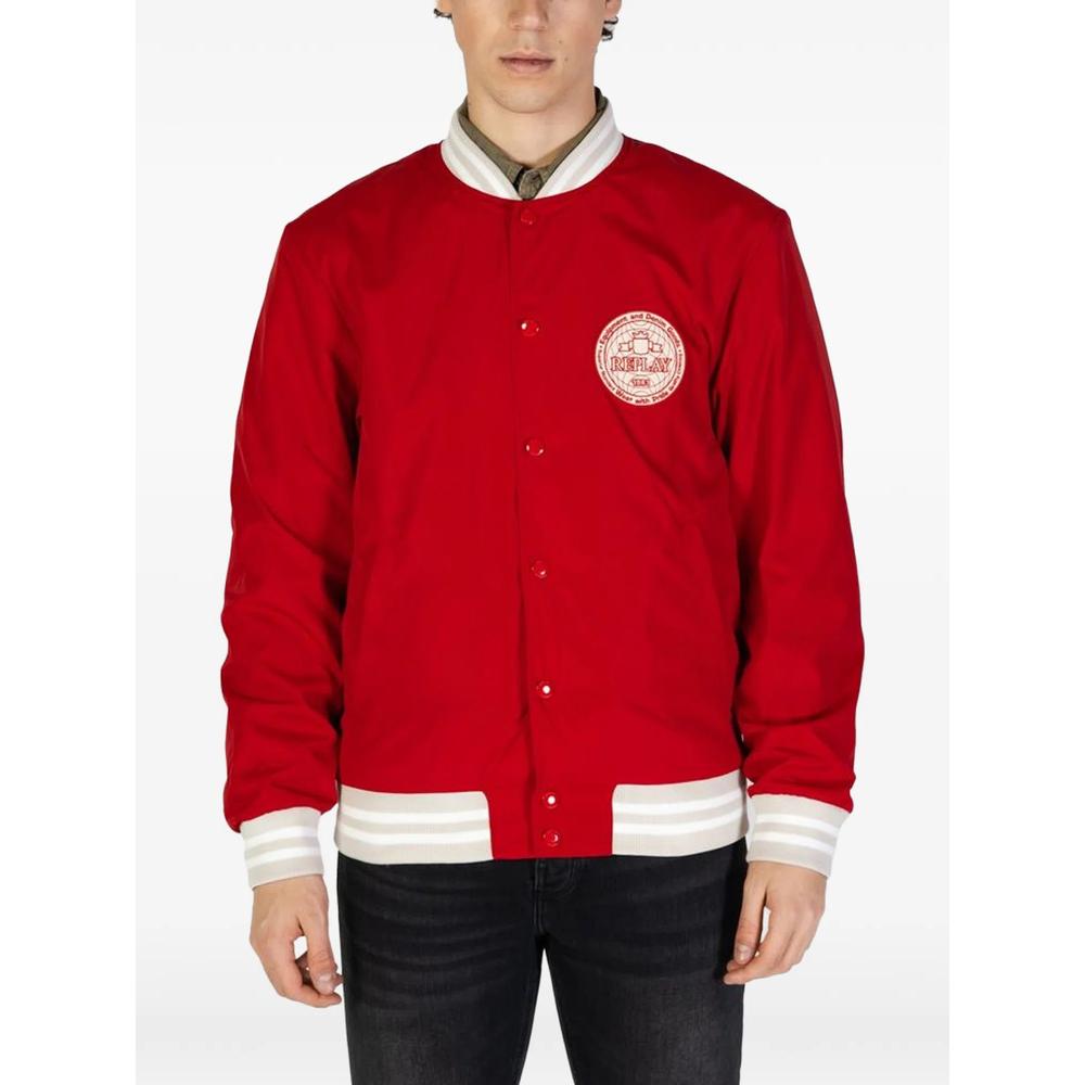 logo-patch bomber jacket 1
