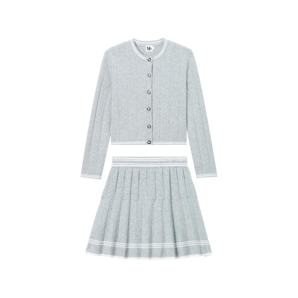 pointelle-knit pleated set 1