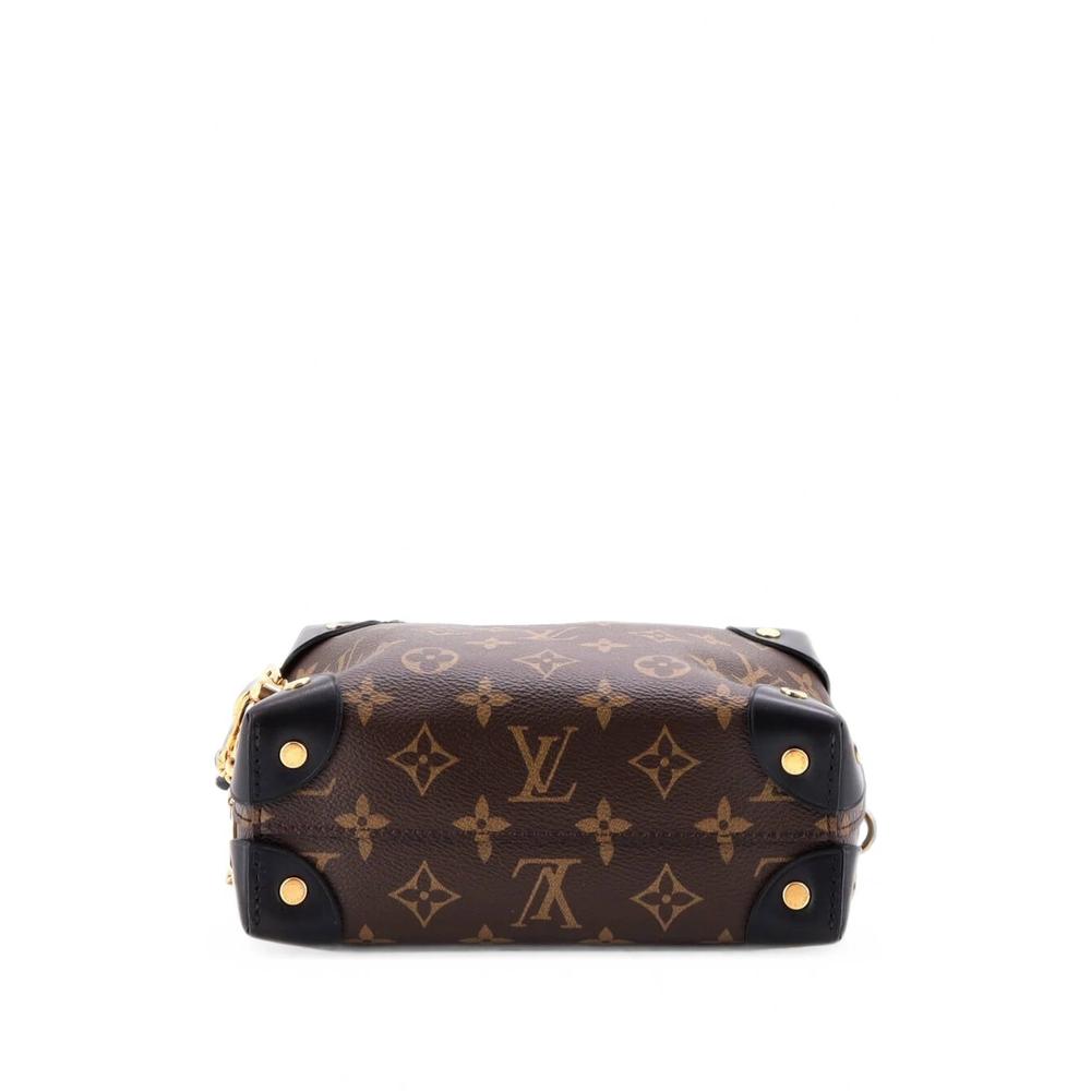 Petite Malle Souple Handbag Monogram Canvas with Leather shoulder bag 4