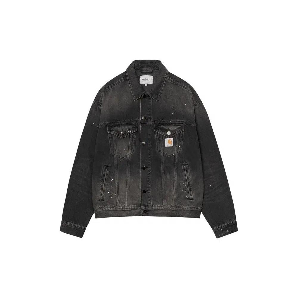 Джинсовые куртки Carhartt WIP Helston Jacket 'Black (Destroy Wash, Splatter)' 1