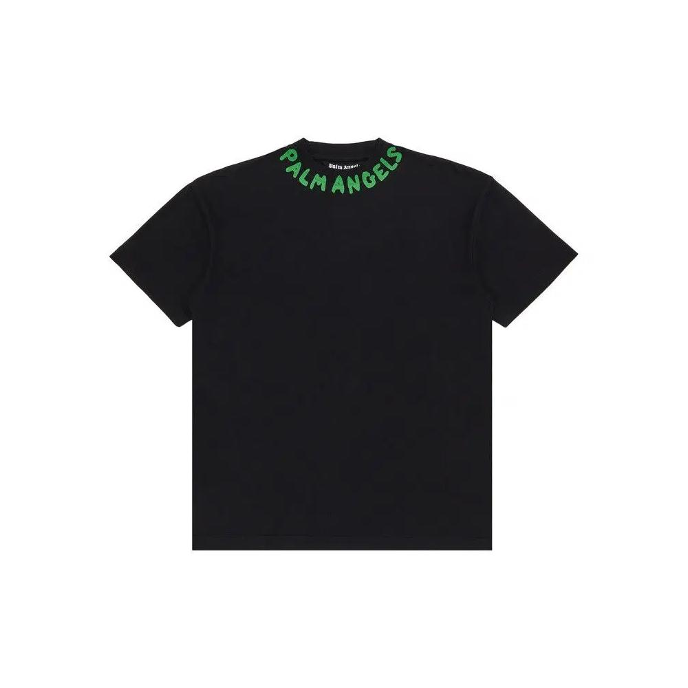 Футболки с коротким рукавом Palm Angels Seasonal Logo Tee 'Black/Green Fluorescent' 1