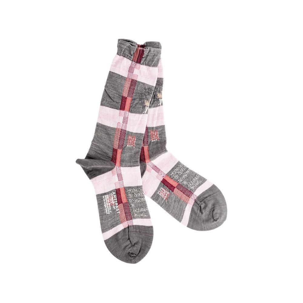 check-pattern knitted socks 1