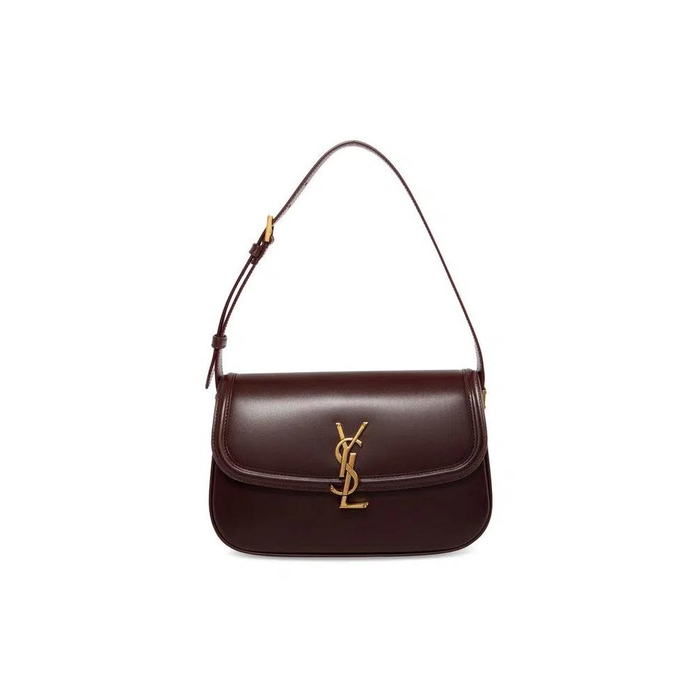 Сумки через плечо Saint Laurent Solferino Medium Leather Shoulder Bag 'Горячее вино' 1