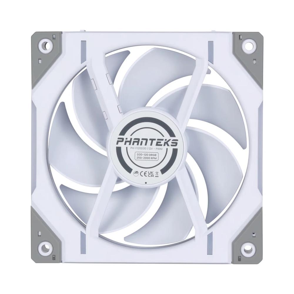 Phanteks D30 120mm PWM D-RGB вентилятор - Белый (тройной комплект) 4