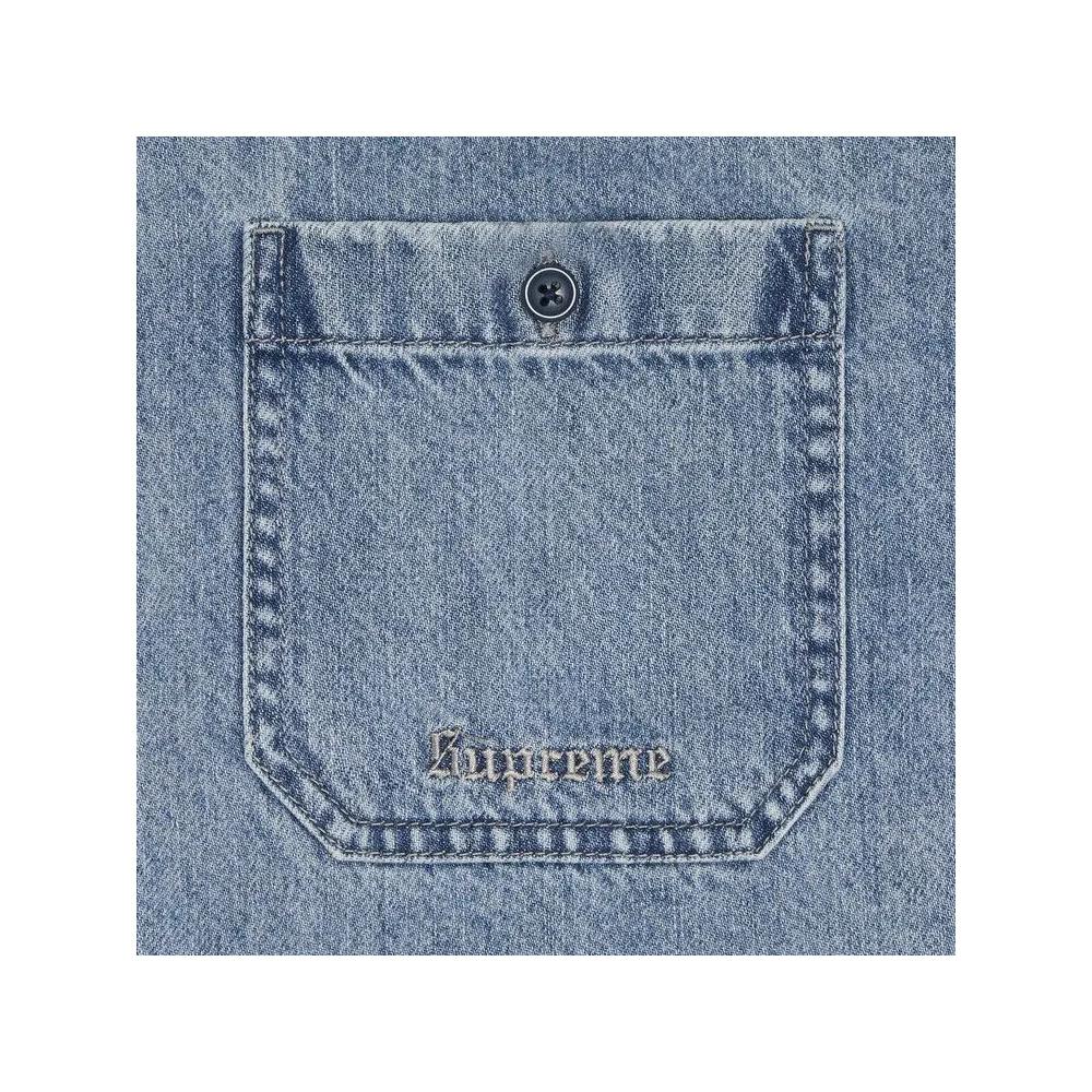 Топы Supreme Hooded Denim Shirt 'Washed Indigo' 3