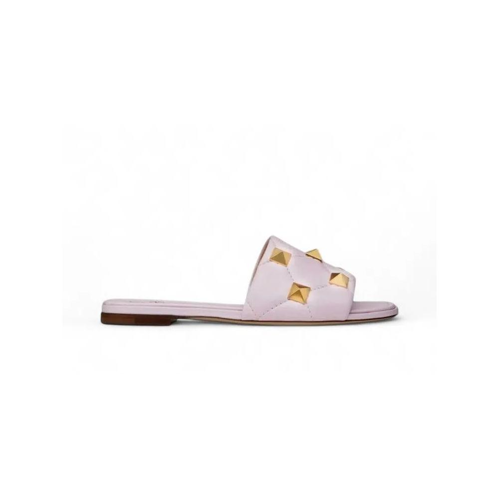 Valentino Garavani Wmns Roman Stud Flat Sandals «Розовый» 2