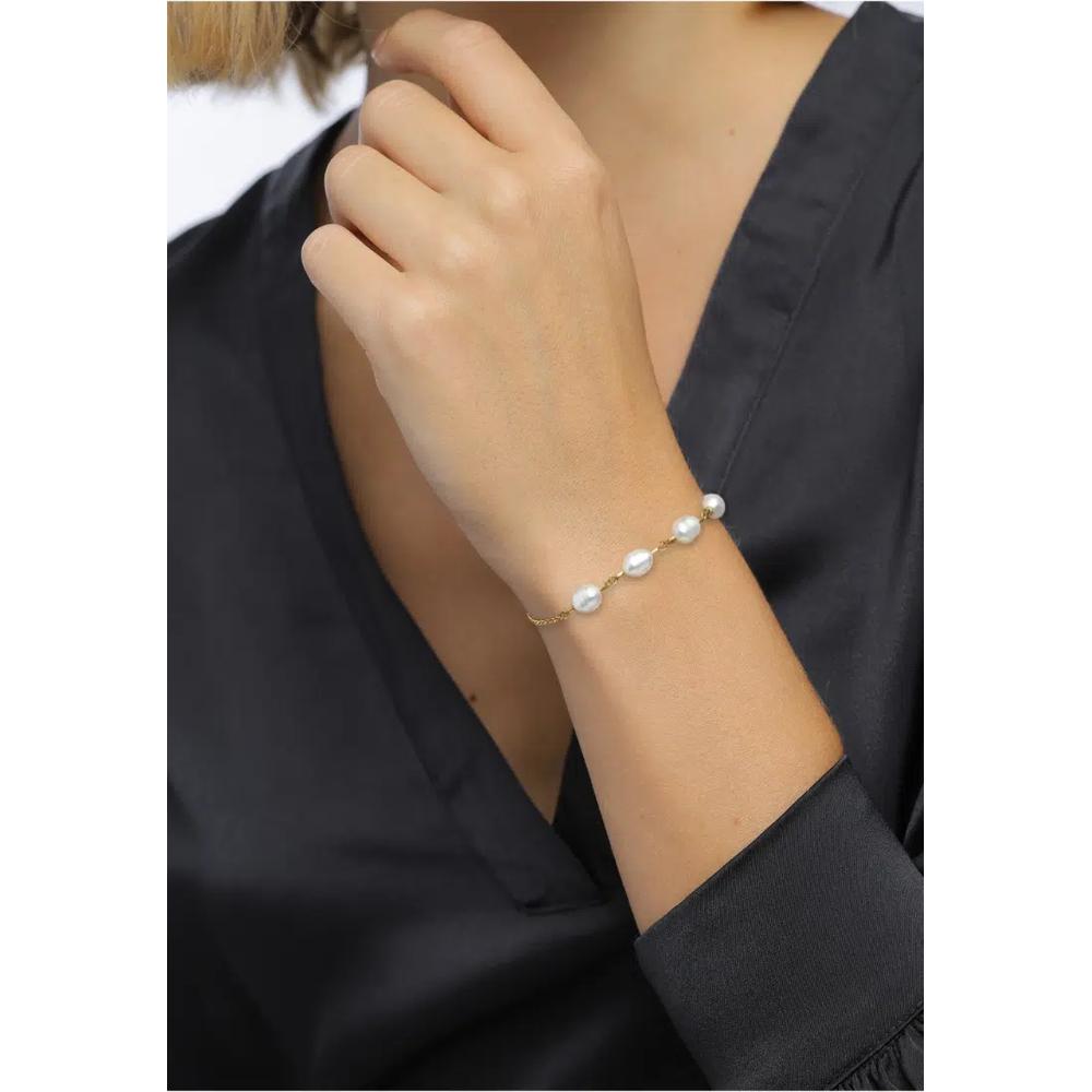 Браслет с жемчугом Swarovski® с позолотой на серебре 2