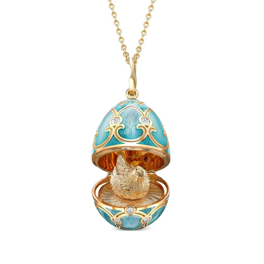 Колье Heritage Hen Surprise из желтого золота с бриллиантами 2