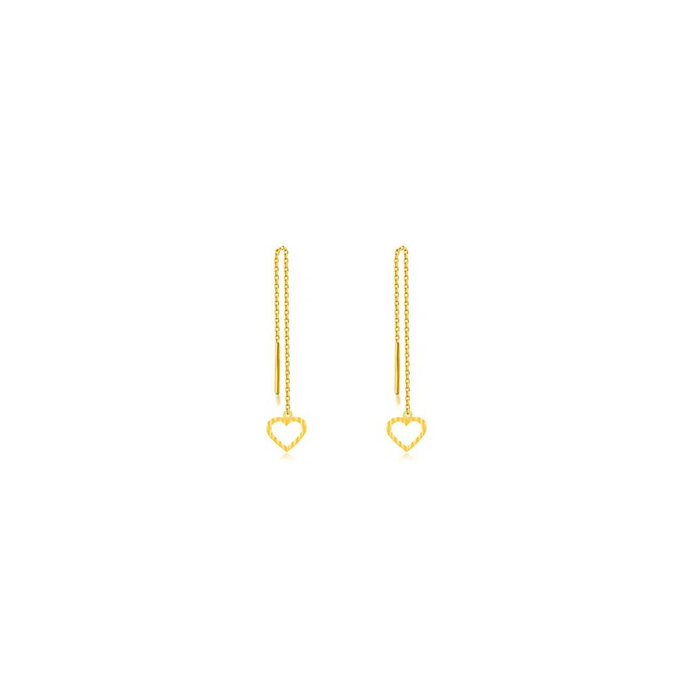5G Gold Collection 375/9K Золотые Серьги-Капли с Цепочкой Любви S15 1