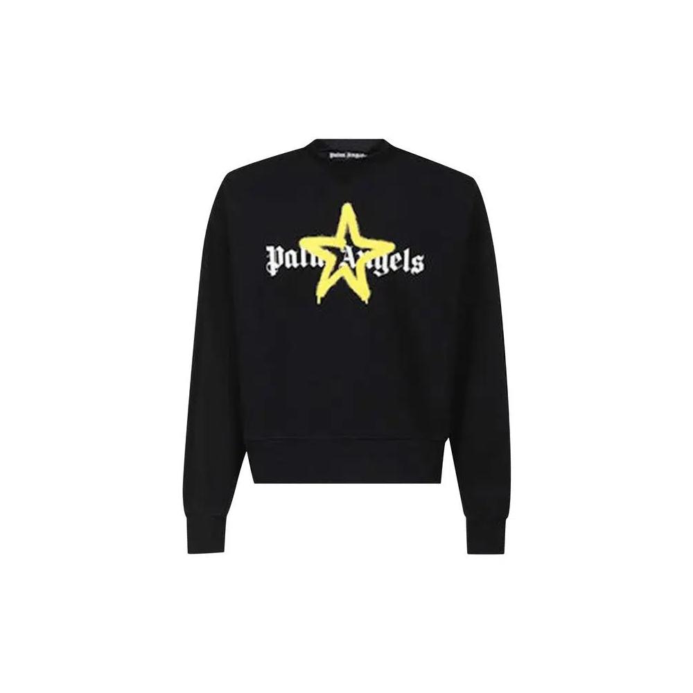 Топы Palm Angels Spray Star Logo Свитшот 'Черный/Желтый' 1