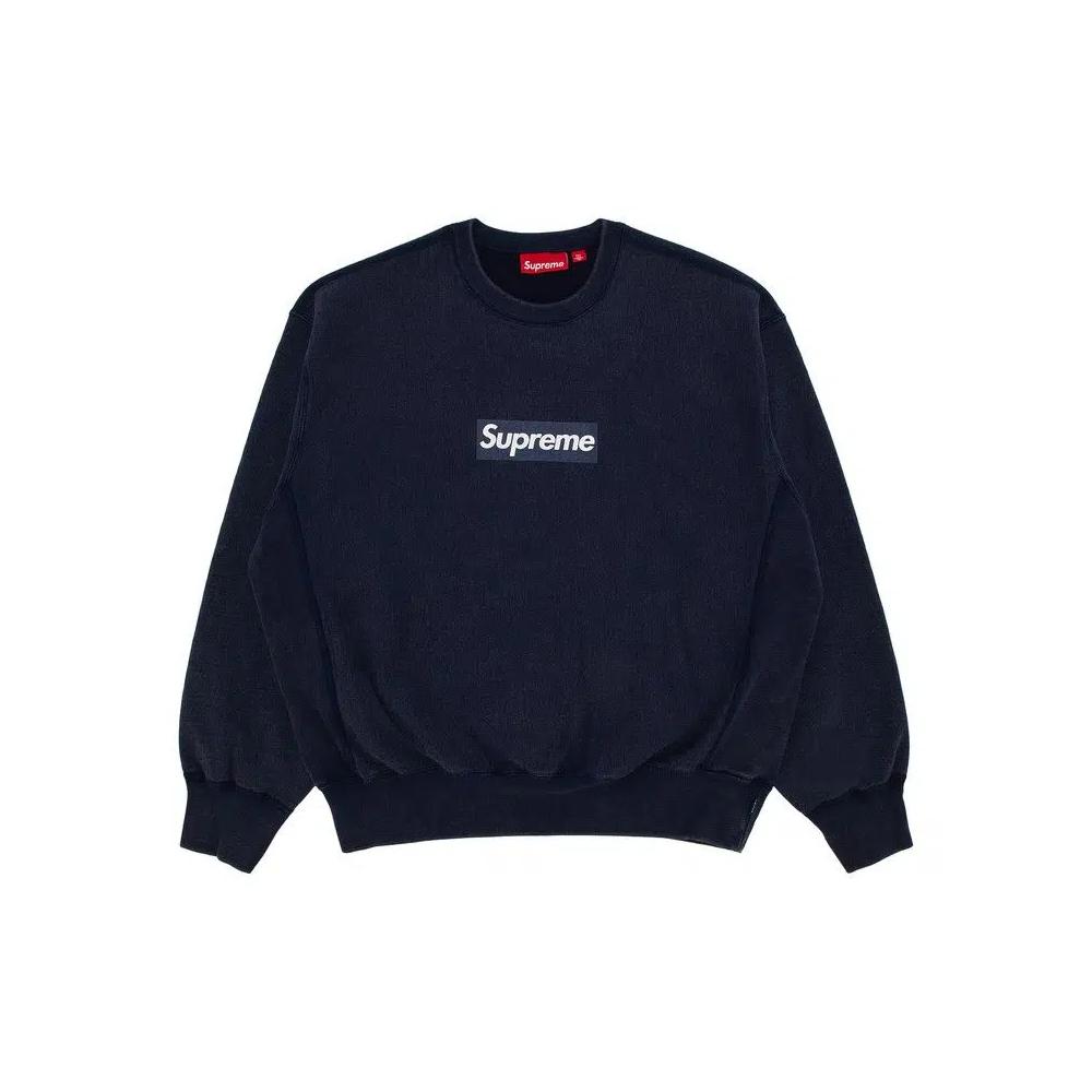 Свитера Supreme Washed Box Logo Crewneck 'Navy' 1