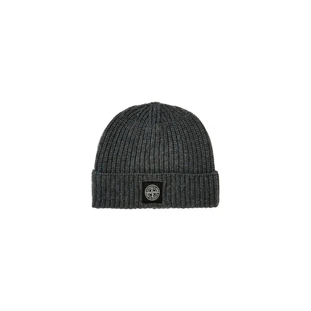 Шапки-бини Stone Island Ribbed Beanie 'Melange Dark Grey' 1