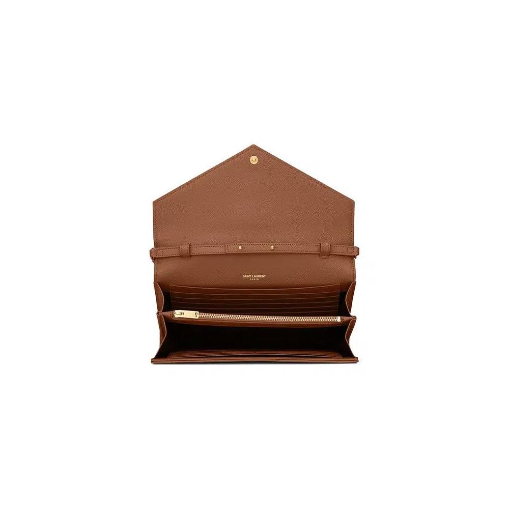 Сумки Saint Laurent Monogram Chain Wallet 'Naturel Dark' 3