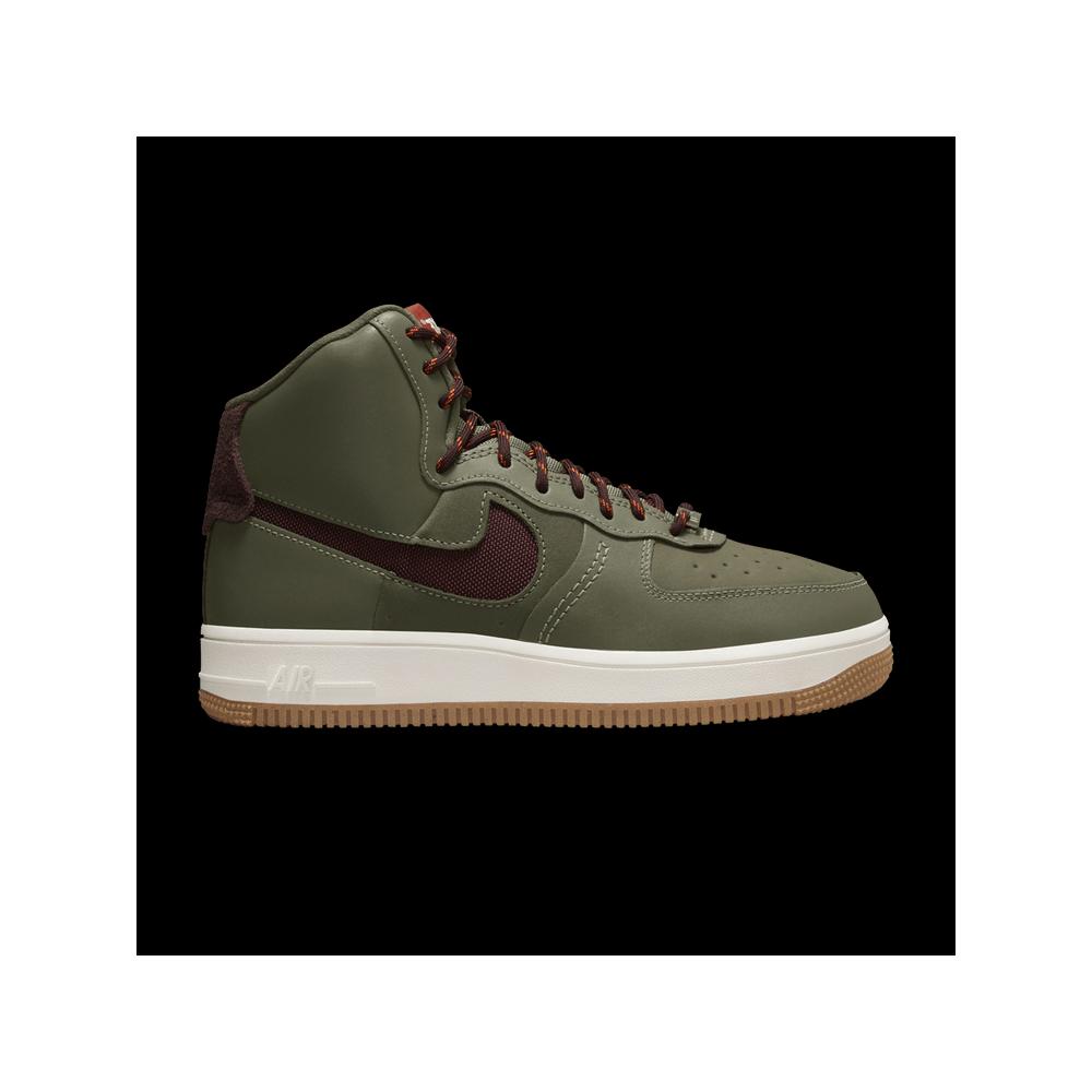 Кроссовки Nike Wmns Air Force 1 High Sculpt «Olive Burgundy» 1