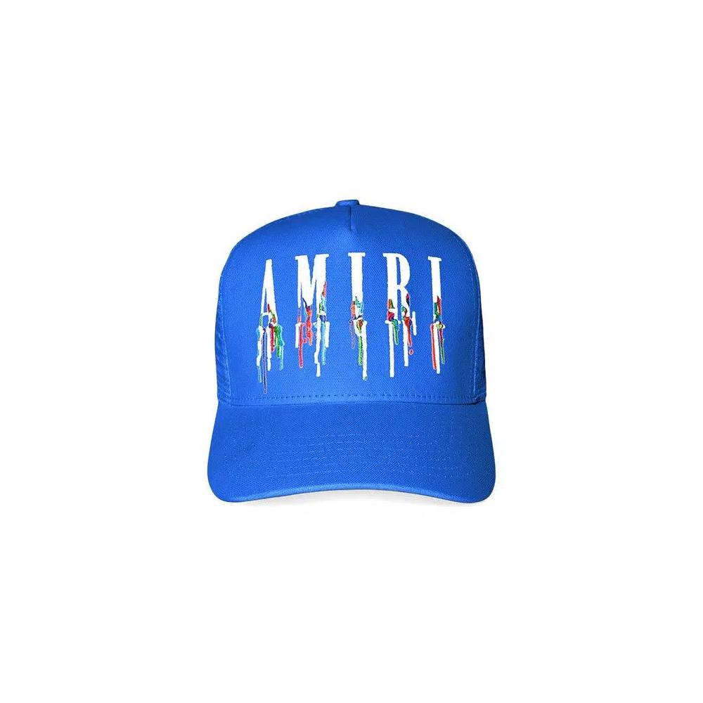 Кепка Amiri Paint Drip Core Logo Trucker «Princess Blue» 1