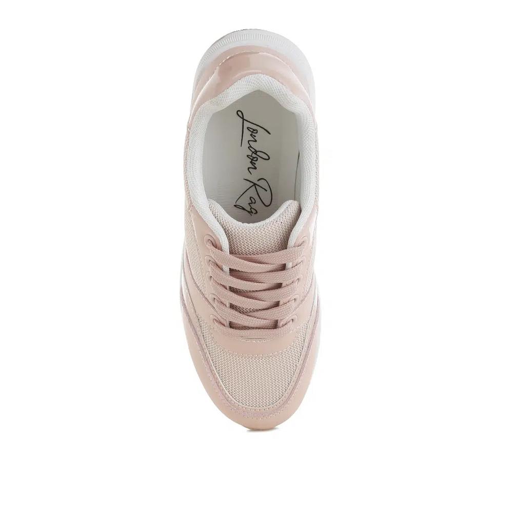 Chunky Mesh Lace Up Sneakers в розовом цвете 6