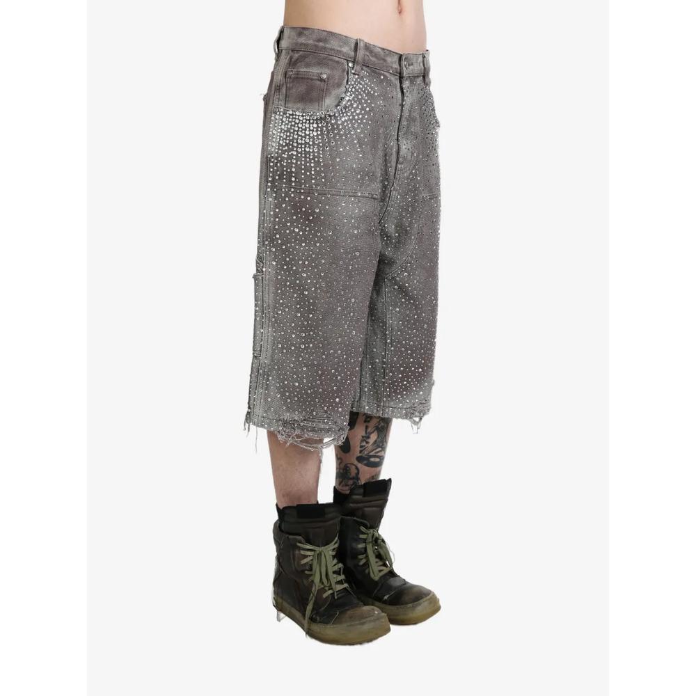 crystal-embellished washed-denim shorts 2