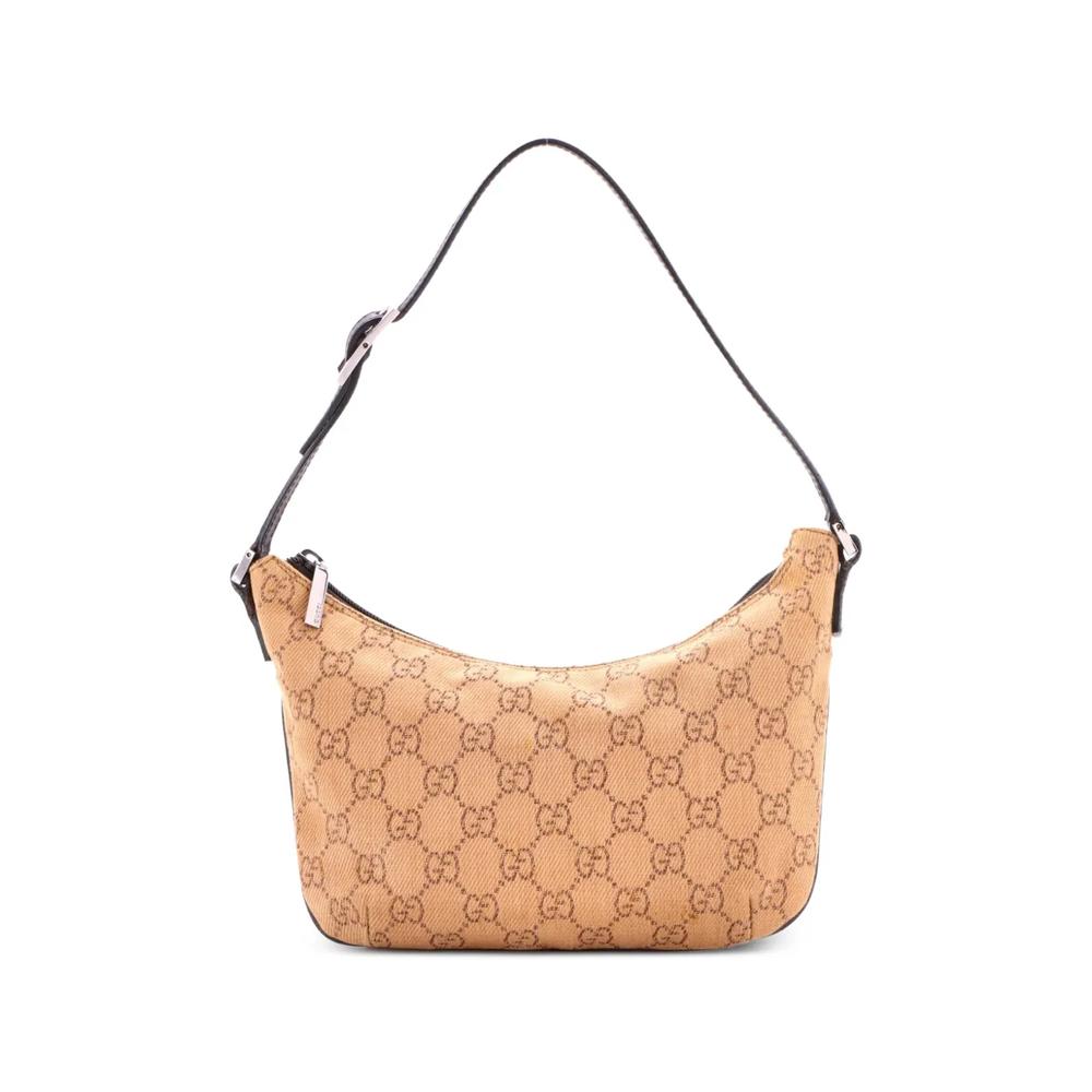 Маленькая сумка-хобо Vintage Pochette из канваса с узором GG 1
