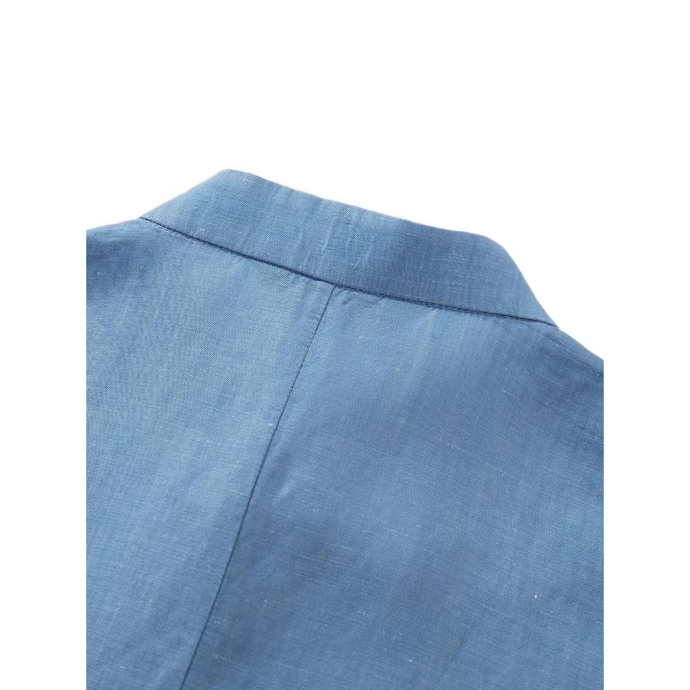 frog-fastening mandarin-collar shirt 6
