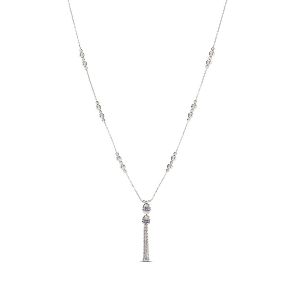 Колье Empire Tassel из белого золота с сапфирами 1