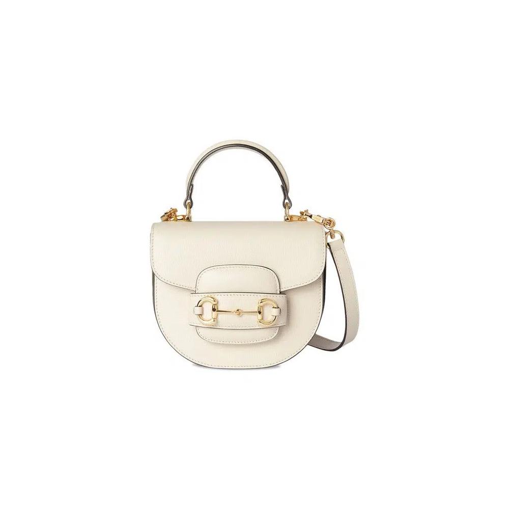 Сумки с ручками Gucci Horsebit 1955 Mini Top Handle Bag 'Мистический белый' 1