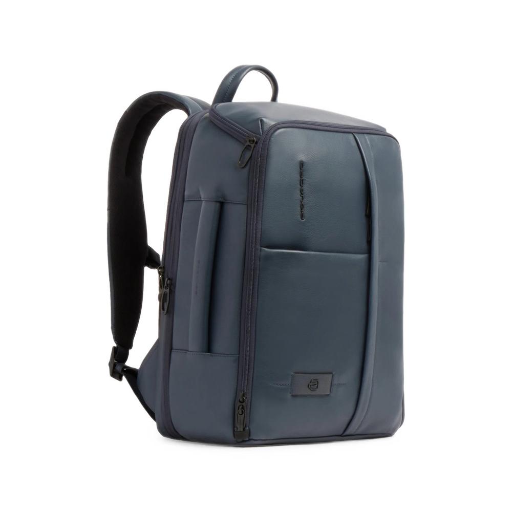Expandable logo-plaque leather backpack 2