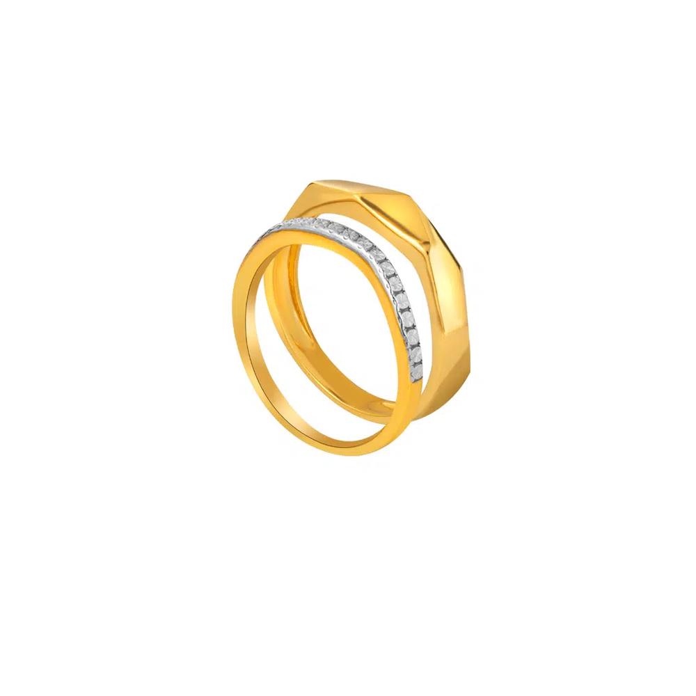 TOMEI Diamond Cut Collection 2-в-1 Кольцо, желтое золото 916/22K 2