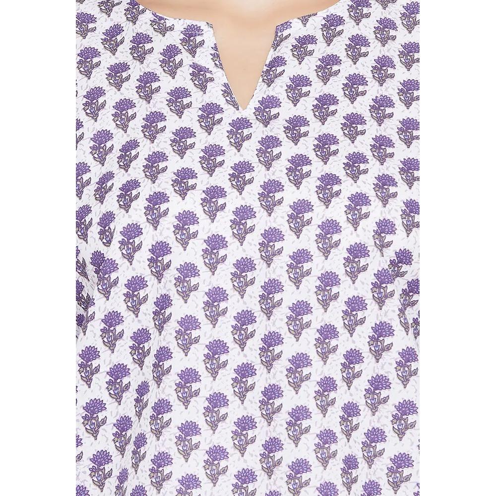 Пижама Clovia Pretty Florals с топом, белая, 100% хлопок 5