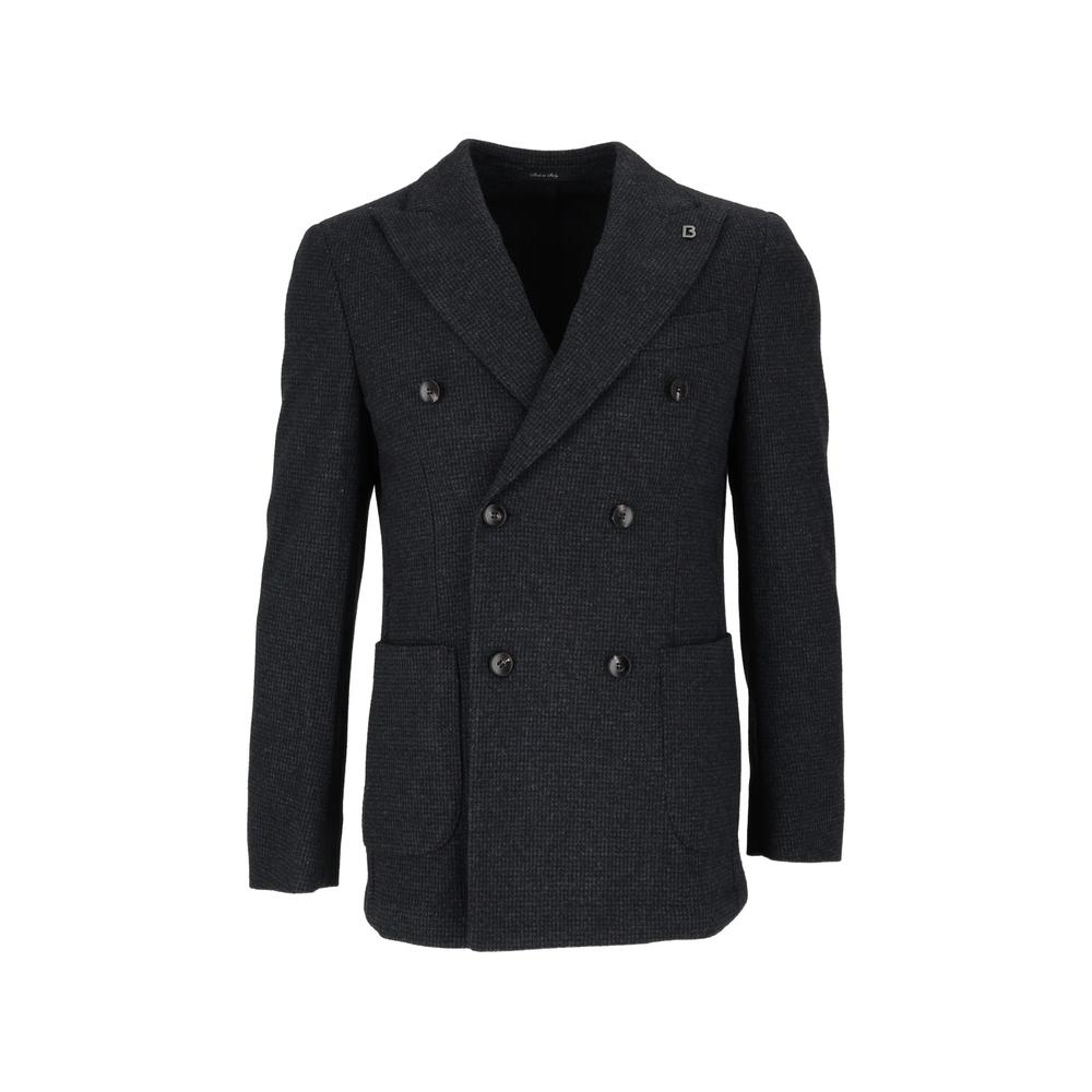 double-breasted textured blazer 1